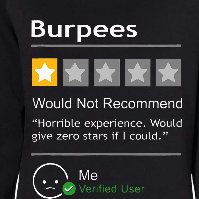 Burpees Would Not Recommend Womens California Wash Sweatshirt