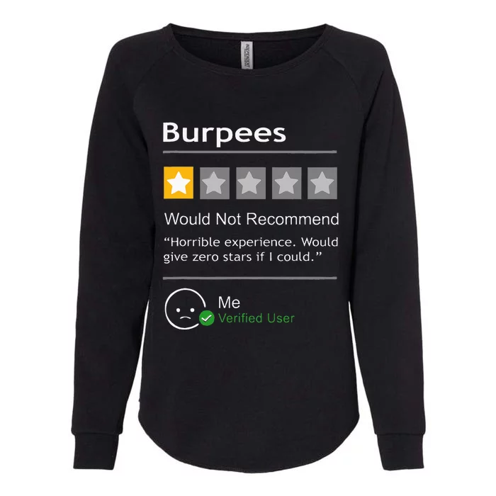 Burpees Would Not Recommend Womens California Wash Sweatshirt