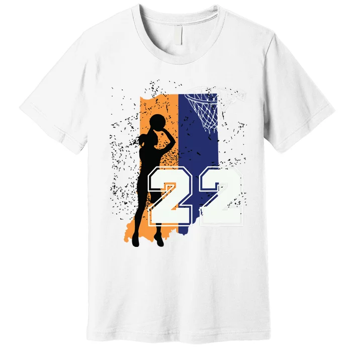 Basketball Women No 22 Jersey Premium T-Shirt