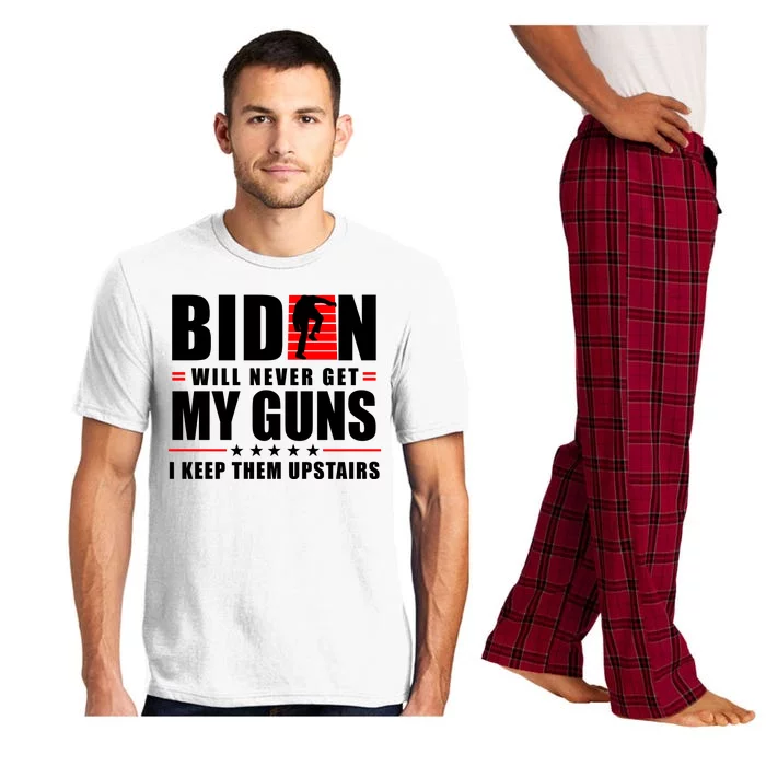 Biden Will Never Get My Guns I Keep The Upstairs Funny Politcal Pajama Set