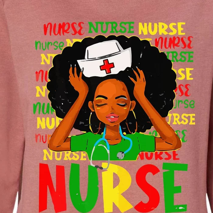 Black Women Nurse Afro Retro Juneteenth Black Month History Womens California Wash Sweatshirt