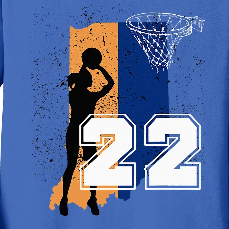 Basketball Women No 22 Jersey Kids Long Sleeve Shirt