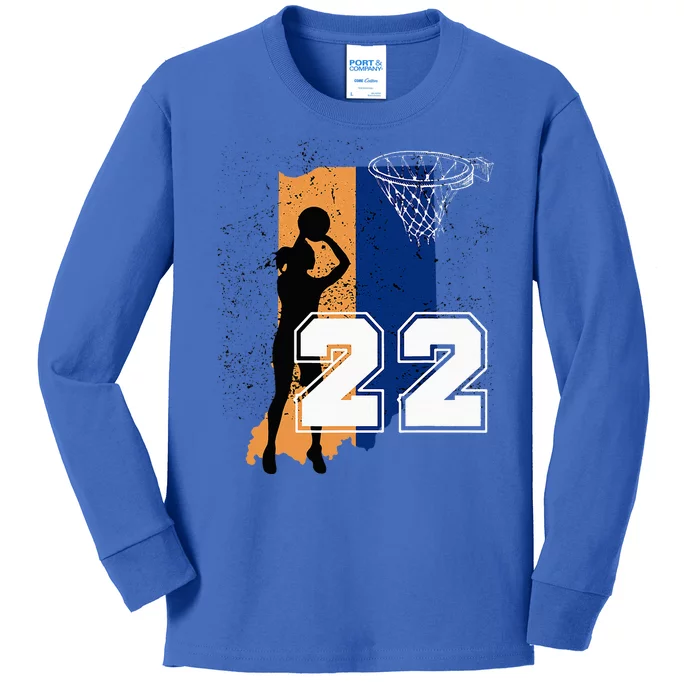 Basketball Women No 22 Jersey Kids Long Sleeve Shirt