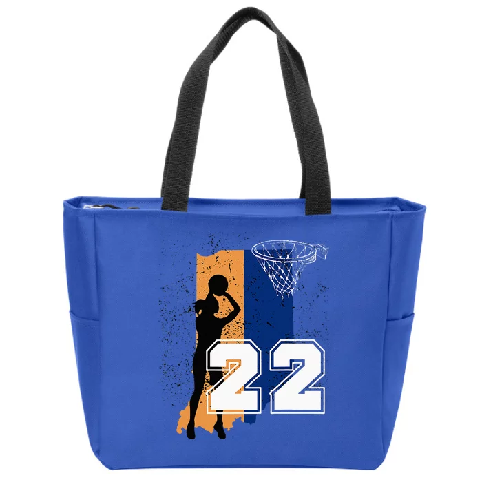 Basketball Women No 22 Jersey Zip Tote Bag