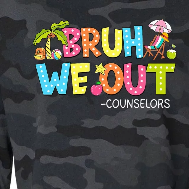 Bruh We Out Counselors Last Day Of School Cropped Pullover Crew