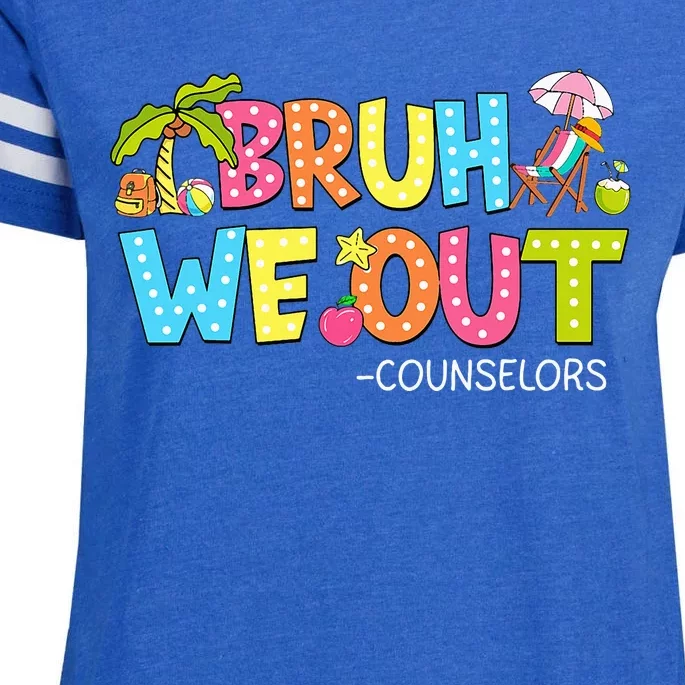 Bruh We Out Counselors Last Day Of School Enza Ladies Jersey Football T-Shirt