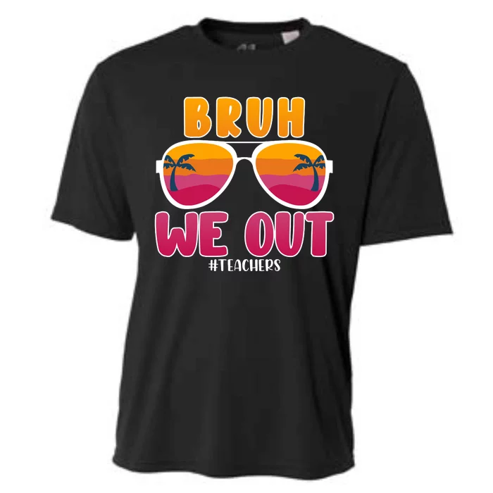 Bruh We Out Teachers Sunglassess Teacher Last Day Of School Cooling Performance Crew T-Shirt