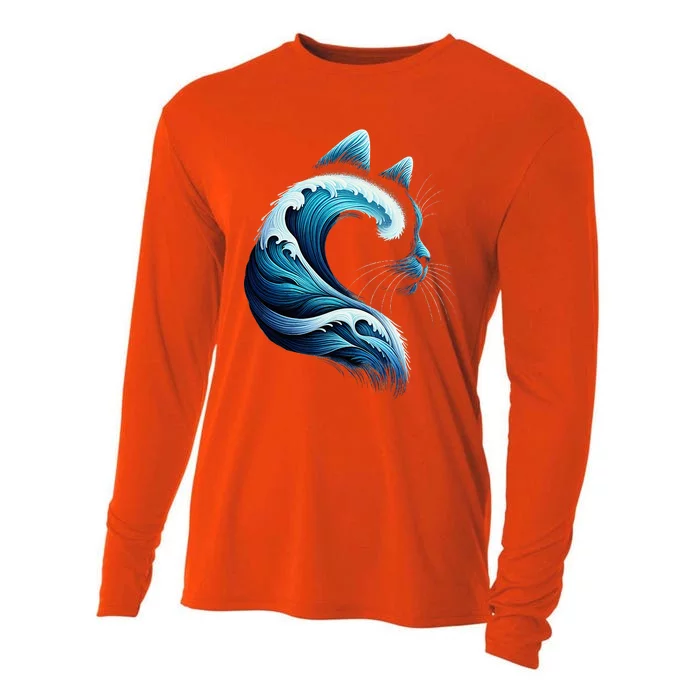 Blue Wave Of Cat Ladies Blue Cats Wave For Kamala Cooling Performance Long Sleeve Crew