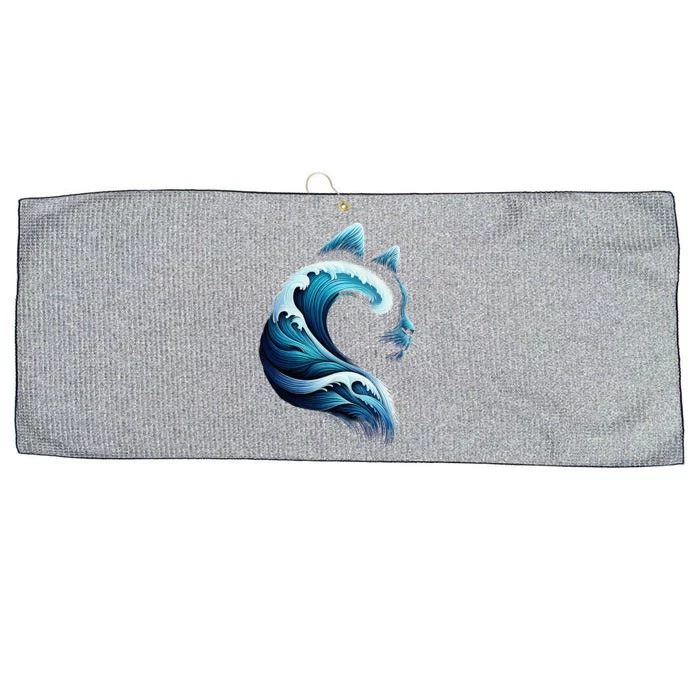 Blue Wave Of Cat Ladies Blue Cats Wave For Kamala Large Microfiber Waffle Golf Towel