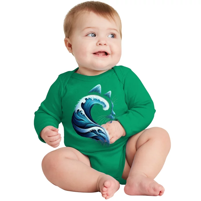 Blue Wave Of Cat Ladies Blue Cats Wave For Kamala Baby Long Sleeve Bodysuit