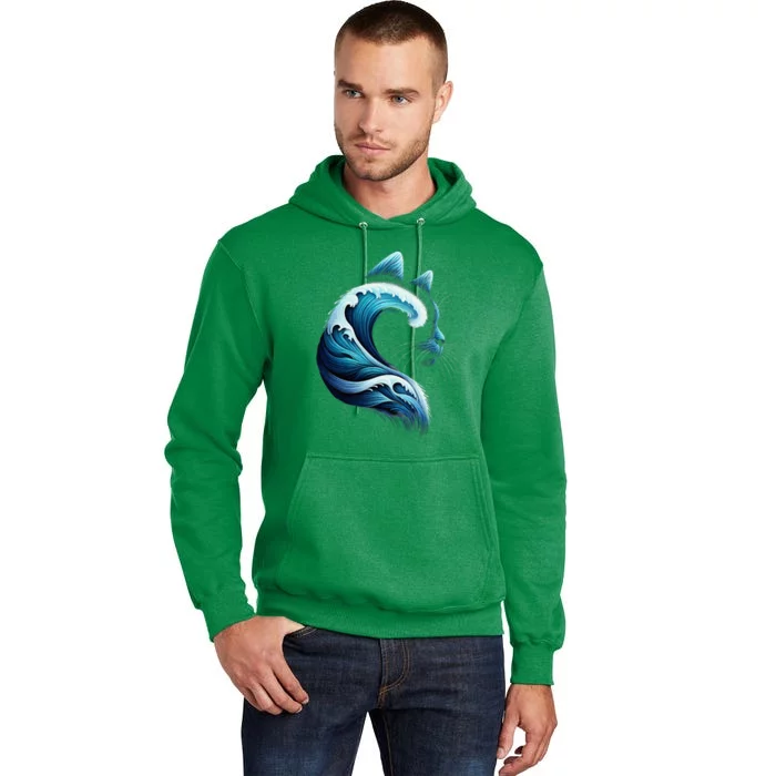 Blue Wave Of Cat Ladies Blue Cats Wave For Kamala Tall Hoodie