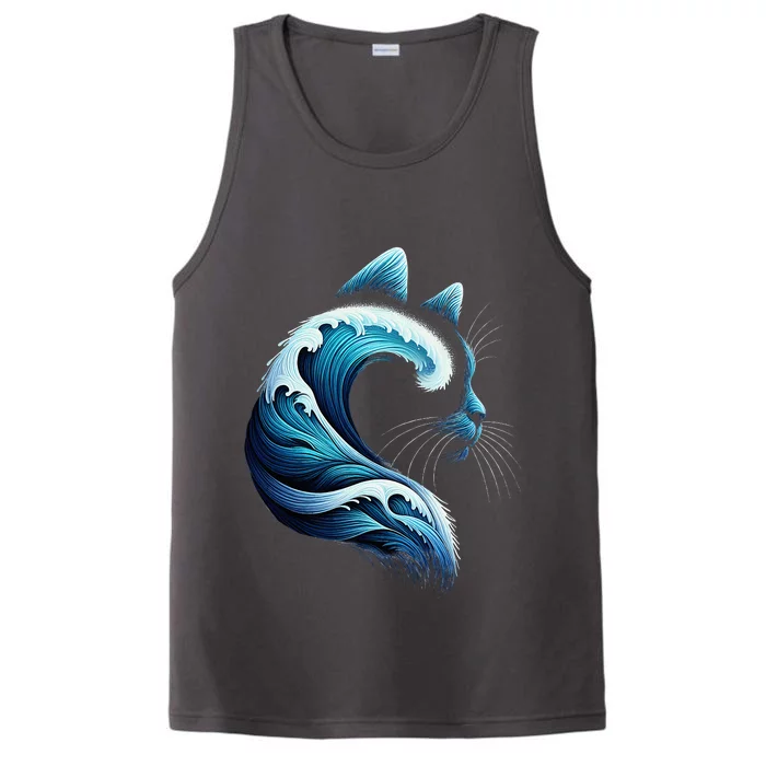 Blue Wave Of Cat Ladies Blue Cats Wave For Kamala Performance Tank