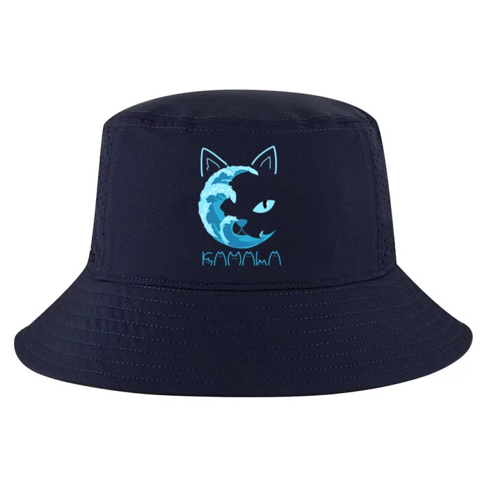 Blue Wave Of Cat Ladies Kamala Cat Typography Alphabet Cute Cool Comfort Performance Bucket Hat