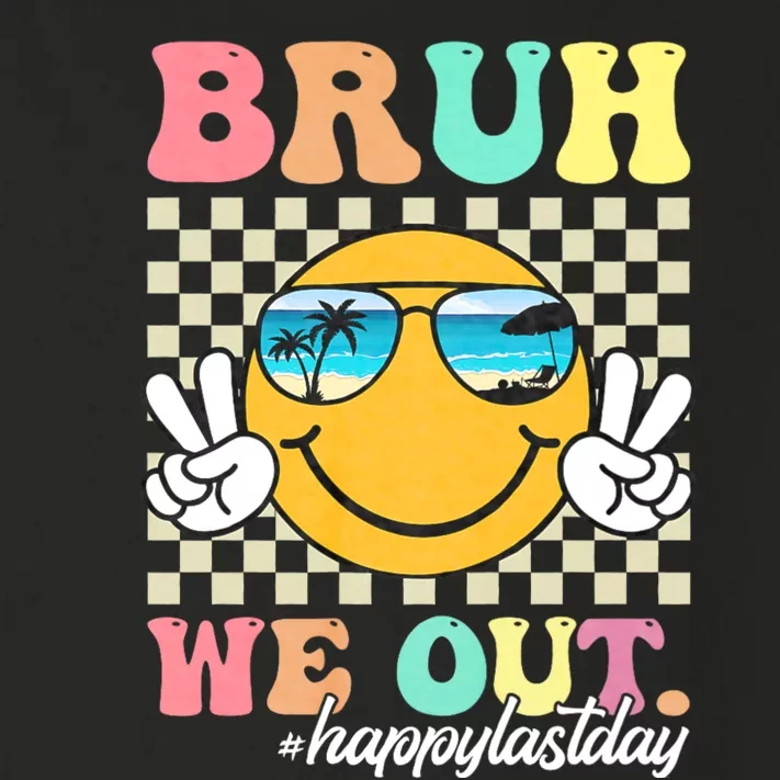 Bruh We Out Teachers Groovy Retro Happy Last Day Of School Toddler Long Sleeve Shirt