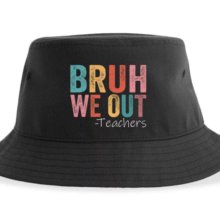 Bruh We Out Teachers Happy Last Day Of School Retro Vintage Sustainable Bucket Hat