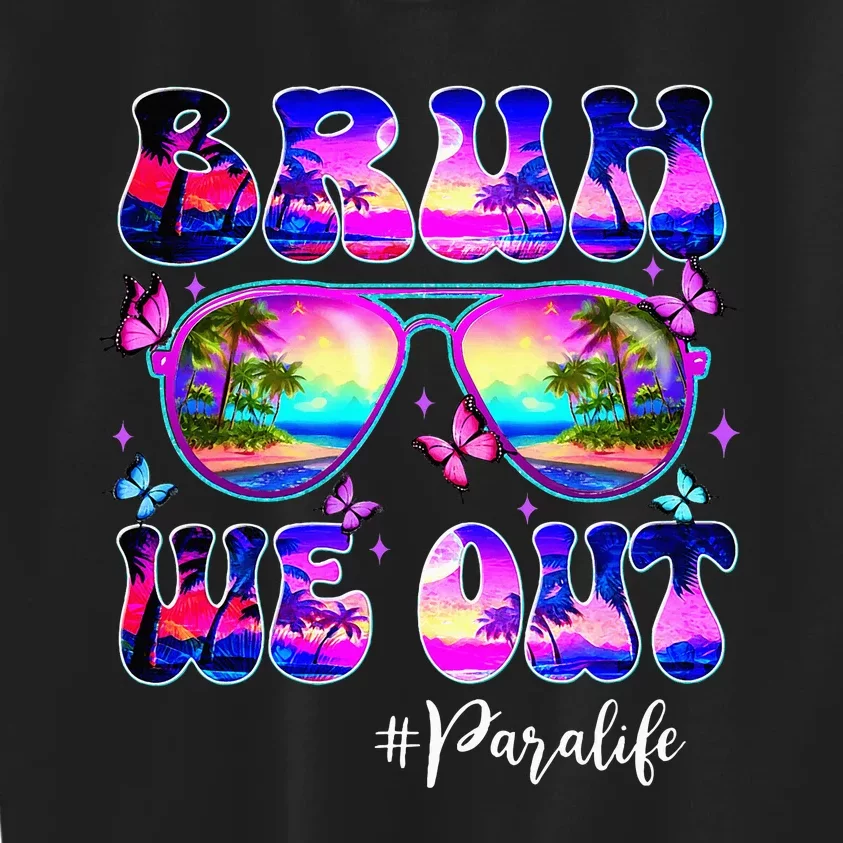 Bruh We Out Summer Para Life Sunglasses Tie Dye Kids Sweatshirt