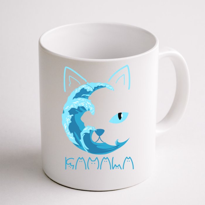 Blue Wave Of Cat Ladies Kamala Cat Typography Alphabet Cute Gift Front & Back Coffee Mug