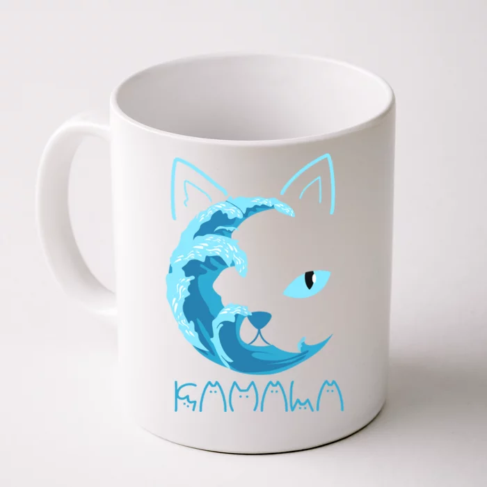 Blue Wave Of Cat Ladies Kamala Cat Typography Alphabet Cute Gift Front & Back Coffee Mug