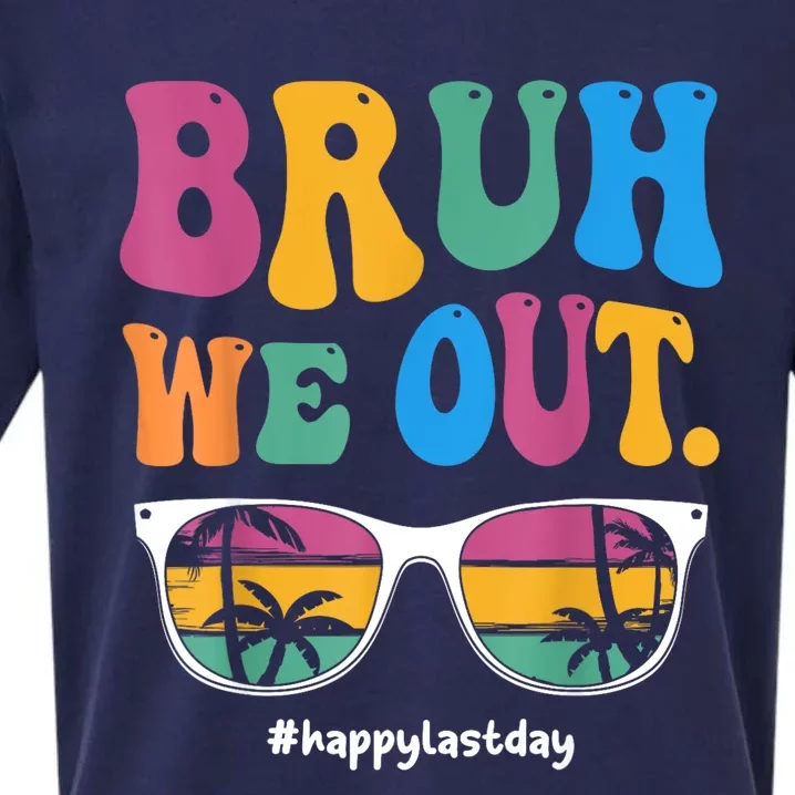 Bruh We Out Happy Last Day Of School Teacher Boy Girl Summer Sueded Cloud Jersey T-Shirt