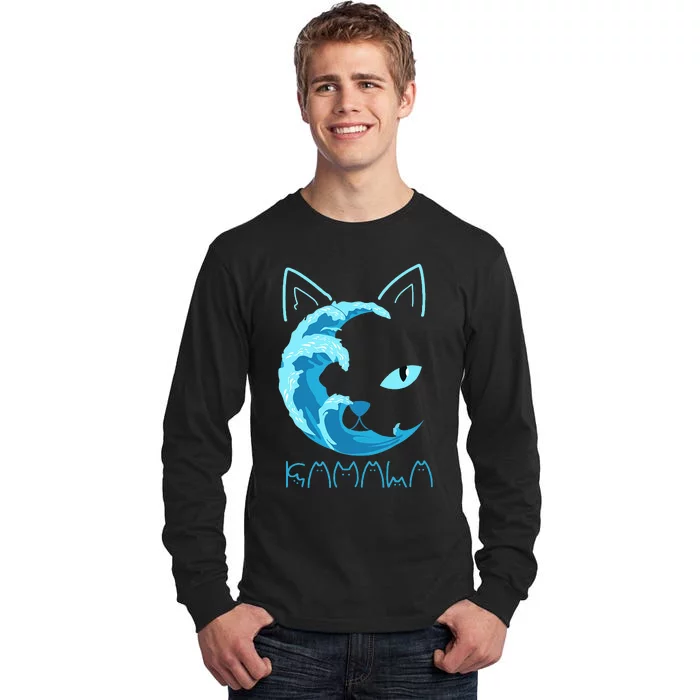 Blue Wave Of Cat Ladies Kamala Cat Typography Alphabet Cute Tall Long Sleeve T-Shirt