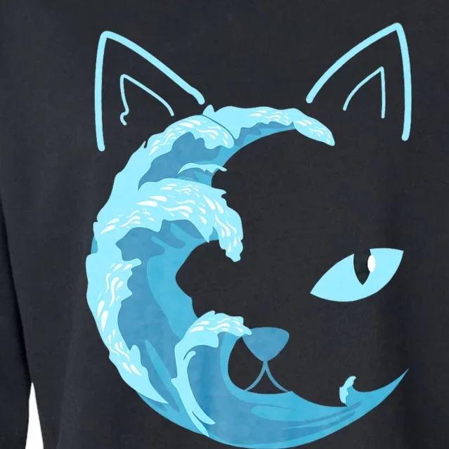 Blue Wave Of Cat Ladies For Kamala Cropped Pullover Crew