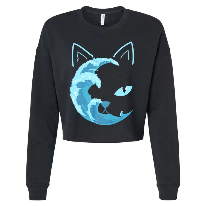 Blue Wave Of Cat Ladies For Kamala Cropped Pullover Crew