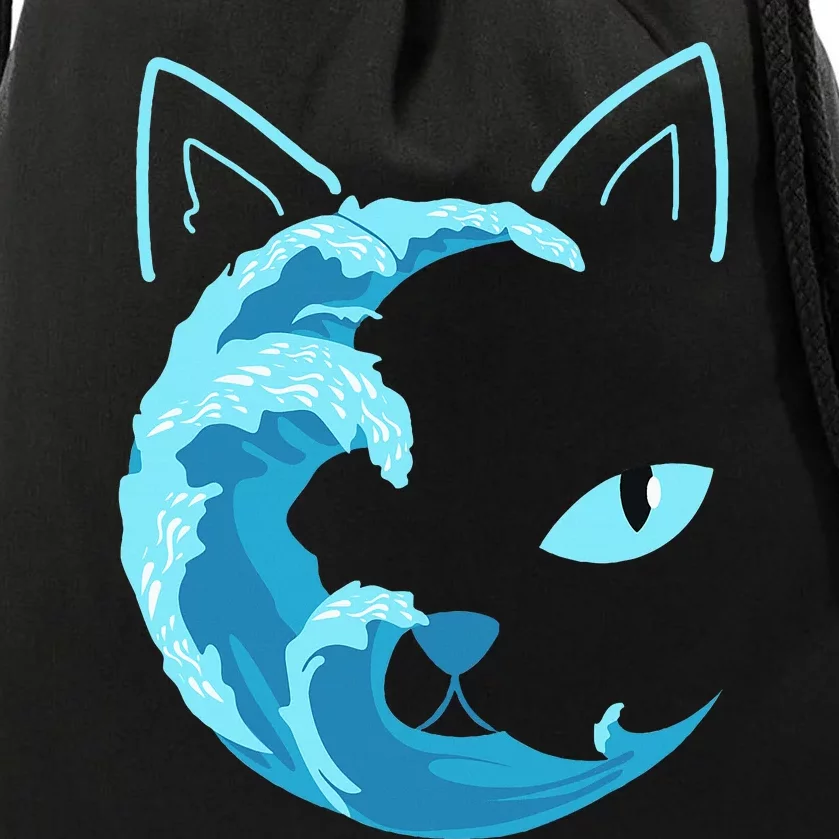 Blue Wave Of Cat Ladies For Kamala Drawstring Bag