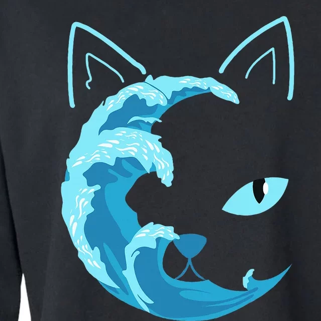 Blue Wave Of Cat Ladies For Kamala Cropped Pullover Crew