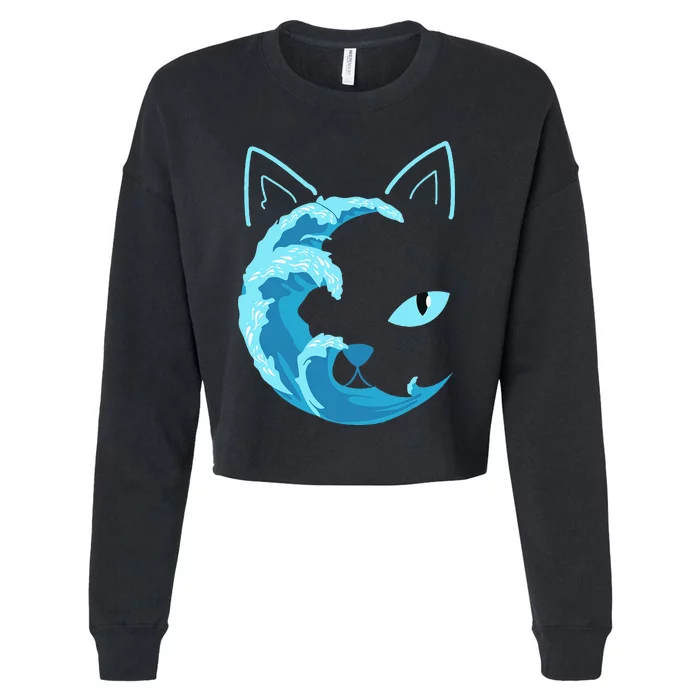 Blue Wave Of Cat Ladies For Kamala Cropped Pullover Crew