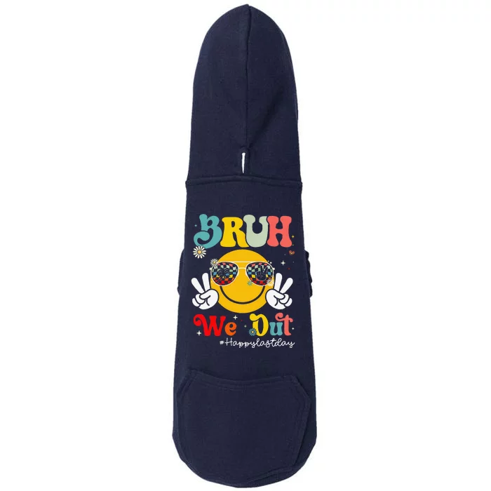 Bruh We Out Happy Last Day Of School Teacher Boy Girl Summer Doggie 3-End Fleece Hoodie