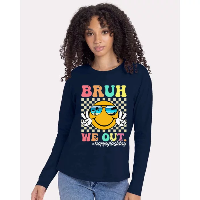 Bruh We Out Happy Last Day Of School Teacher Boy Girl Summer Womens Cotton Relaxed Long Sleeve T-Shirt