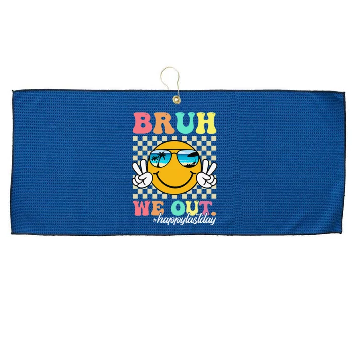 Bruh We Out Happy Last Day Of School Teacher Boy Girl Summer Large Microfiber Waffle Golf Towel