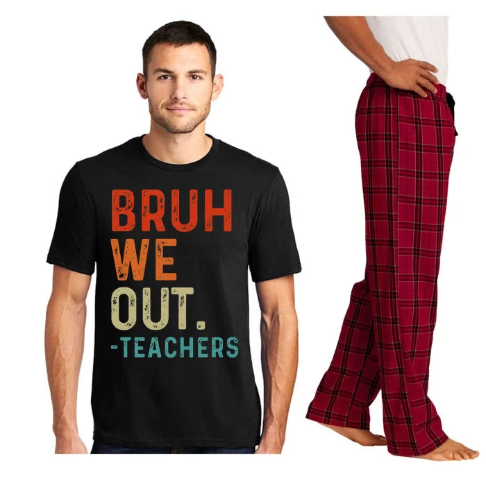 Bruh We Out Teachers End Of School Year Teacher Summer Retro Pajama Set