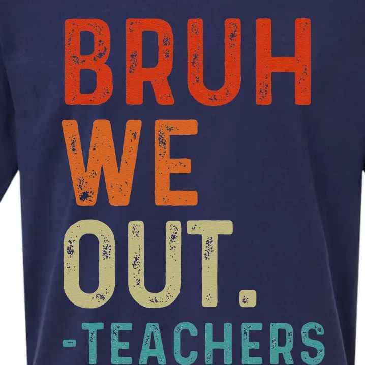 Bruh We Out Teachers End Of School Year Teacher Summer Retro Sueded Cloud Jersey T-Shirt