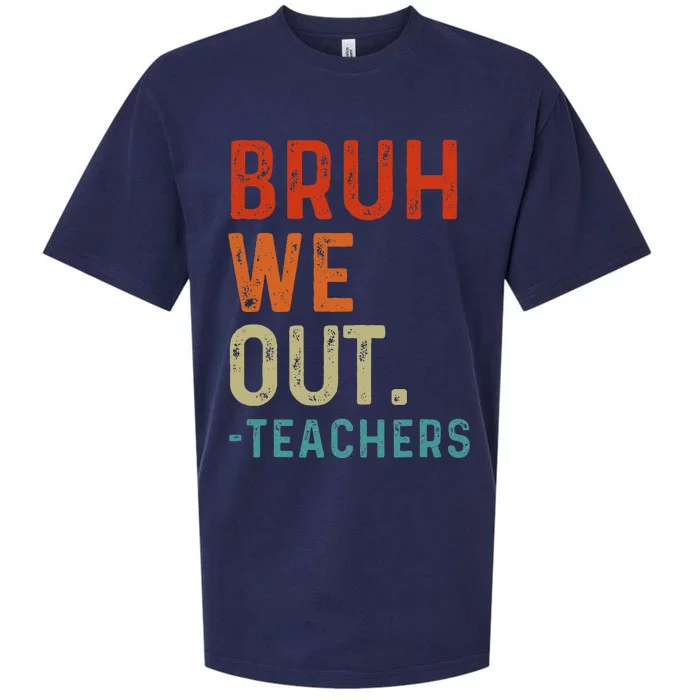 Bruh We Out Teachers End Of School Year Teacher Summer Retro Sueded Cloud Jersey T-Shirt