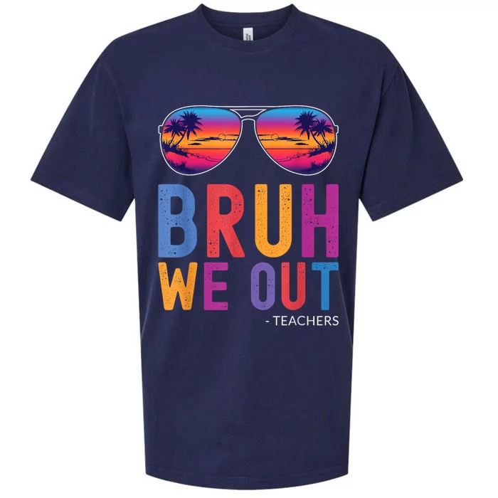 Bruh We Out Teachers Summer Last Day Of School Men Women Sueded Cloud Jersey T-Shirt