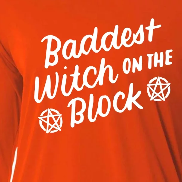 Baddest Witch On The Block Funny Halloween Teen Gift Cooling Performance Long Sleeve Crew