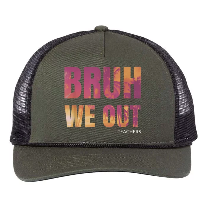 Bruh We Out Teachers Summer Last Day Of School Men Women Retro Rope Trucker Hat Cap