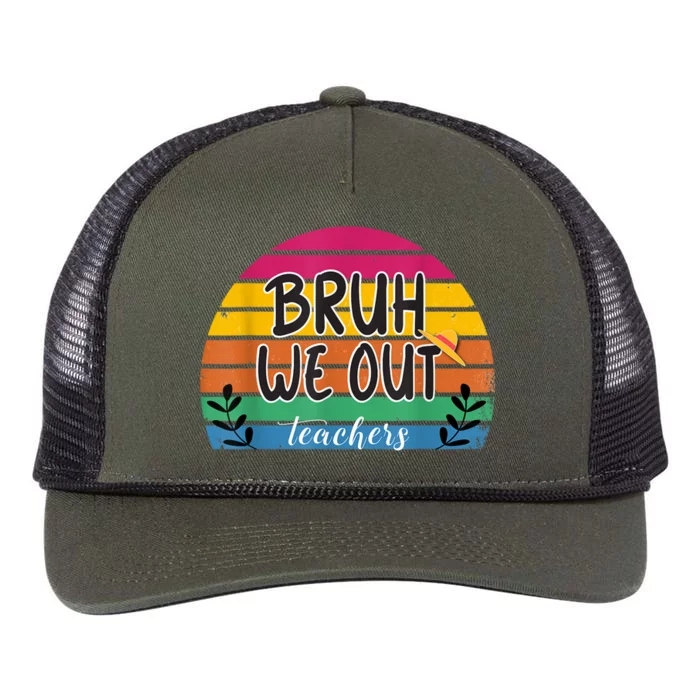 Bruh We Out Teachers End Of School Year Teacher Summer Retro Rope Trucker Hat Cap