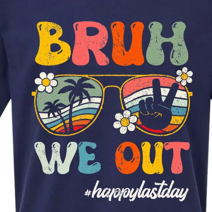 Bruh We Out Happy Last Day Of School Teacher Sueded Cloud Jersey T-Shirt