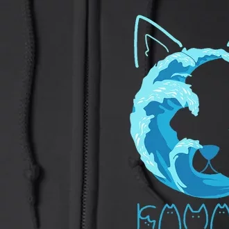 Blue Wave Of Cat Ladies Kamala Cat Typography Alphabet Cute Gift Full Zip Hoodie