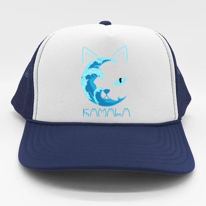 Blue Wave Of Cat Ladies Kamala Cat Typography Alphabet Cute Gift Trucker Hat