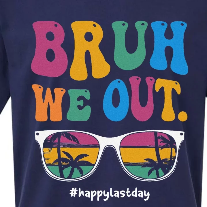 Bruh We Out Happy Last Day Of School Teacher Boy Girl Summer Sueded Cloud Jersey T-Shirt