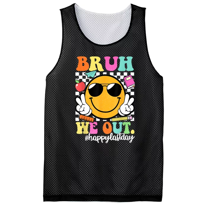 Bruh We Out Teachers Funny Glasses Happy Last Day Of School Summergift Mesh Reversible Basketball Jersey Tank