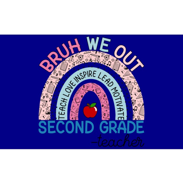 Bruh We Out 2Nd Grade Teachers Second Grade Teacher Rainbow Gift Bumper Sticker