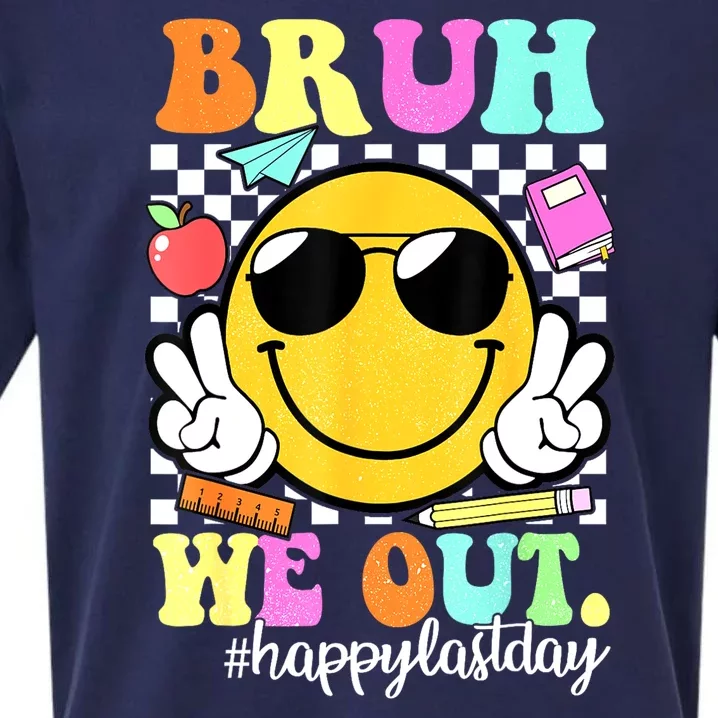 Bruh We Out Teachers Summer Glasses Happy Last Day Of School Gift Sueded Cloud Jersey T-Shirt