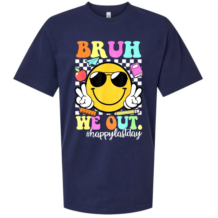 Bruh We Out Teachers Summer Glasses Happy Last Day Of School Gift Sueded Cloud Jersey T-Shirt