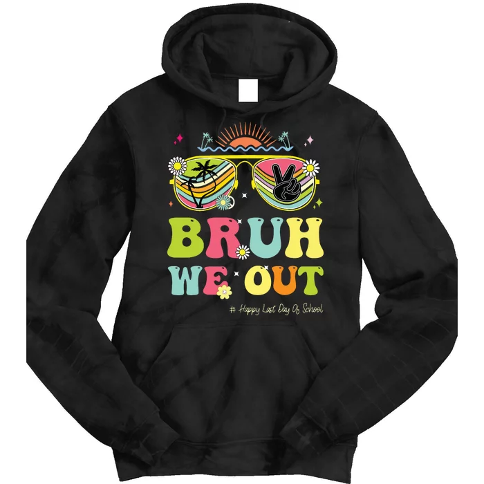 Bruh We Out Funny Last Day Of School Teacher Boy Girl Summer Tie Dye Hoodie