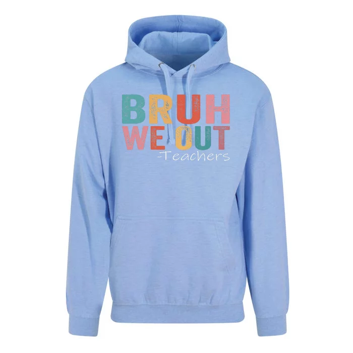 Bruh We Out Teachers Happy Last Day Of School Retro Vintage Unisex Surf Hoodie