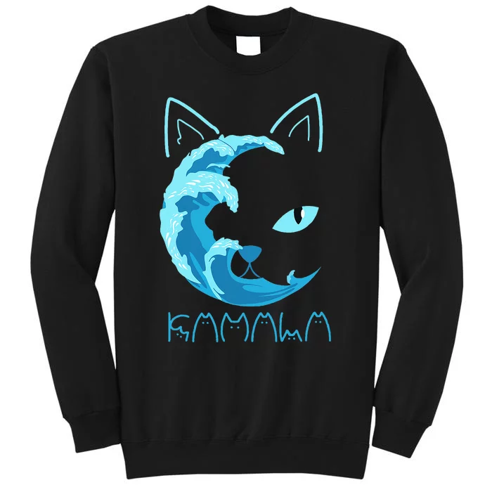 Blue Wave Of Cat Ladies Kamala Cat Typography Alphabet Cute Sweatshirt